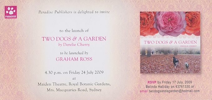 Two Dogs & A Garden Launch Invitation